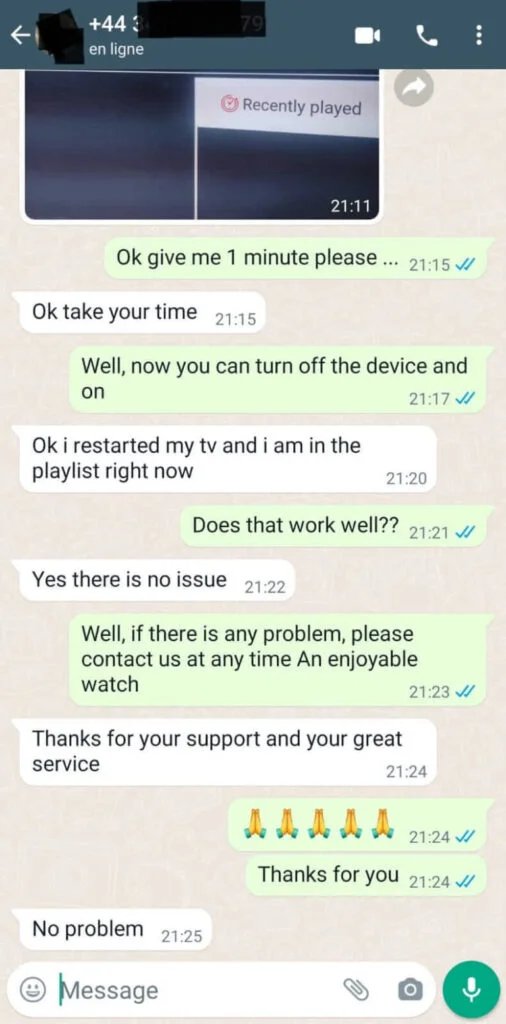 WhatsApp review screenshot